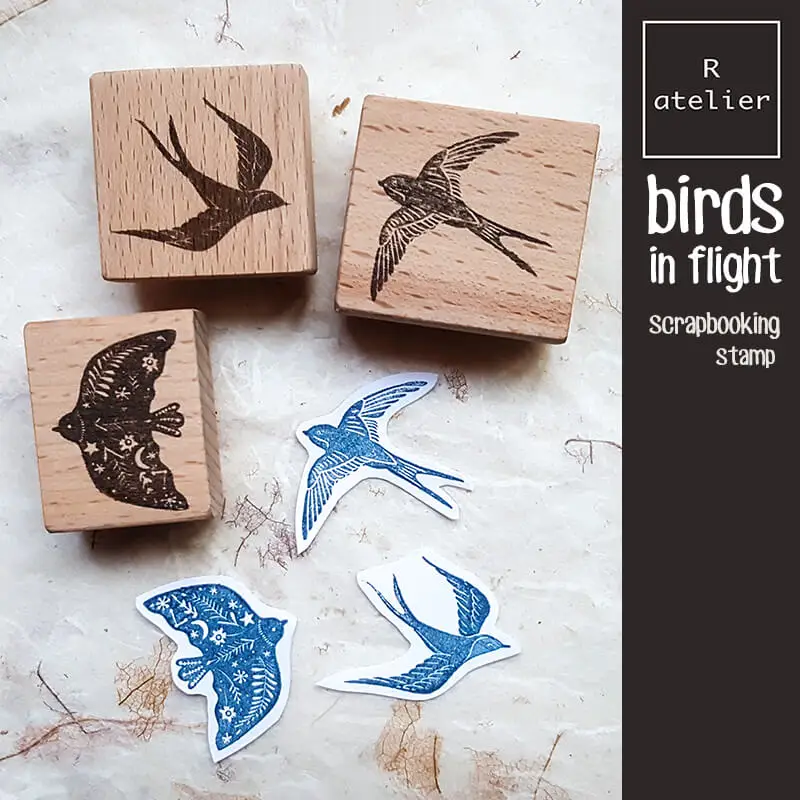 Wooden Stamp Scrapbooking 6 Types Swallows Birds Journaling Stamping DIY Decoration