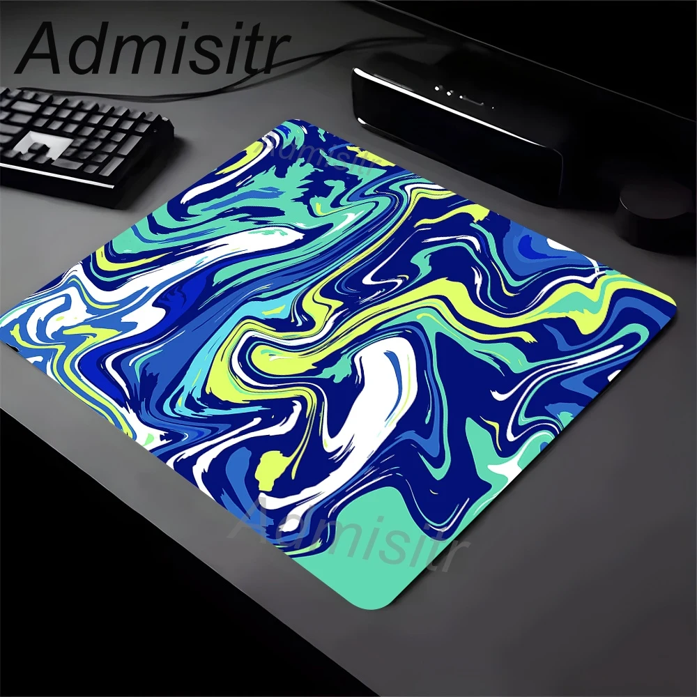 Small Mousepad Colorful Fluid Strata Liquid Art Mouse Pad Office Accessories Non-slip Deskmat Gaming Cushion Tablemat Rug