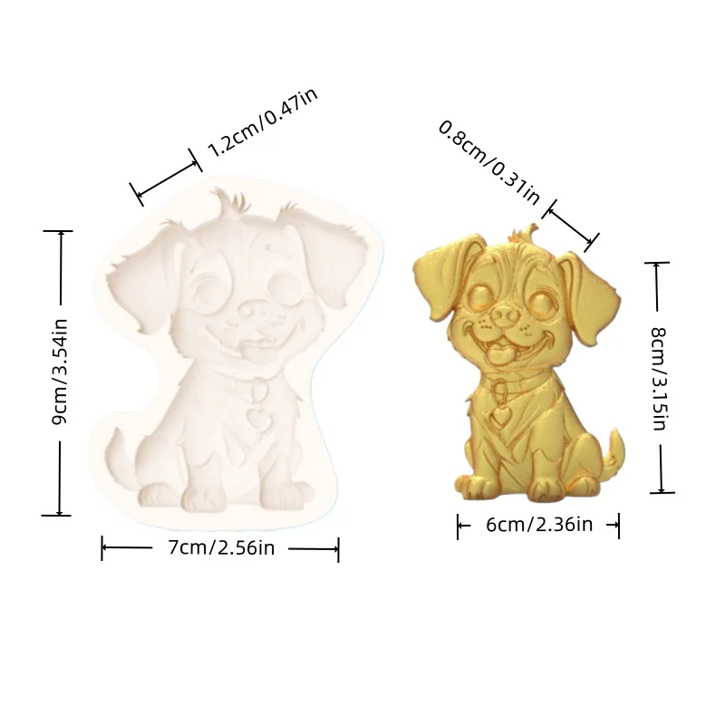 Pet Collar Silicone Mold for Small Dogs, Heart Tag Detail Design, Home Baking Decoration Dessert Chocolate Making Mold