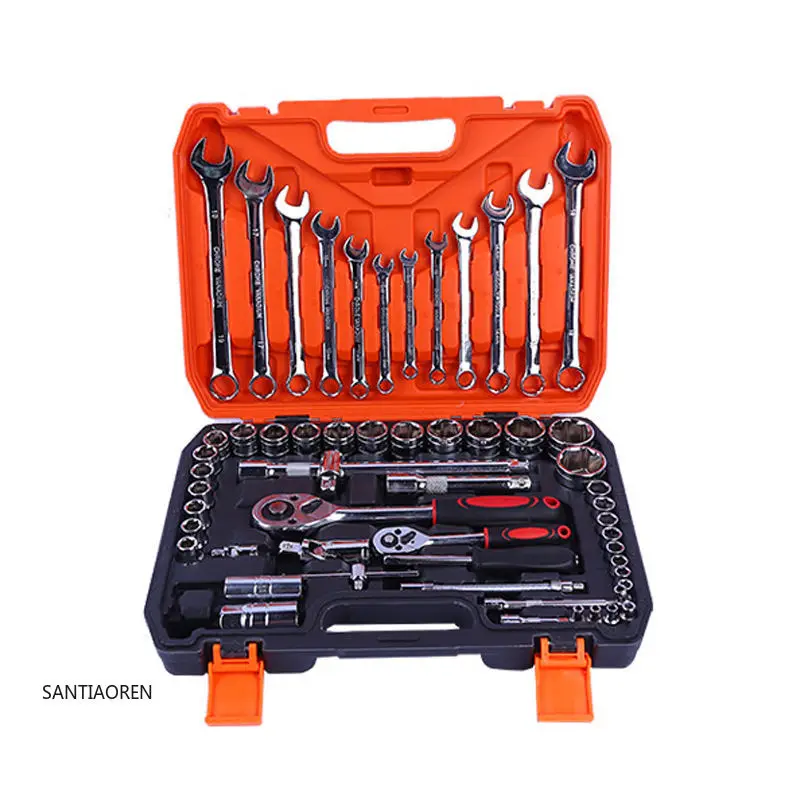 

202561-Piece Socket Wrench Set Ratchet Wrench Socket Set with Extension Bar Auto Car Repair Combination Tool Kit