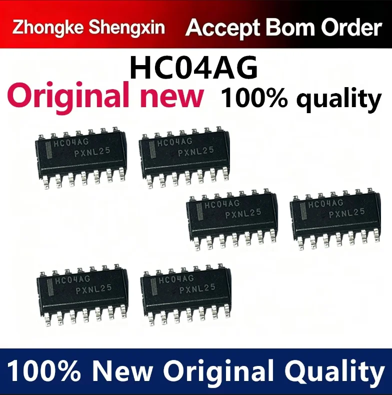 （5pcs-100pcs）New MC74HC04ADR2G Silk Screen HC04AG SOP-14 Hexagonal Inverter Chip Logic Chip