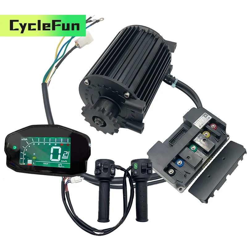 

QS90 55KPH 72V 1KW Mid Drive Motor With FarDriver ND72260 Controller DKD Display And Throttle For Electric Motorcycles Scooter