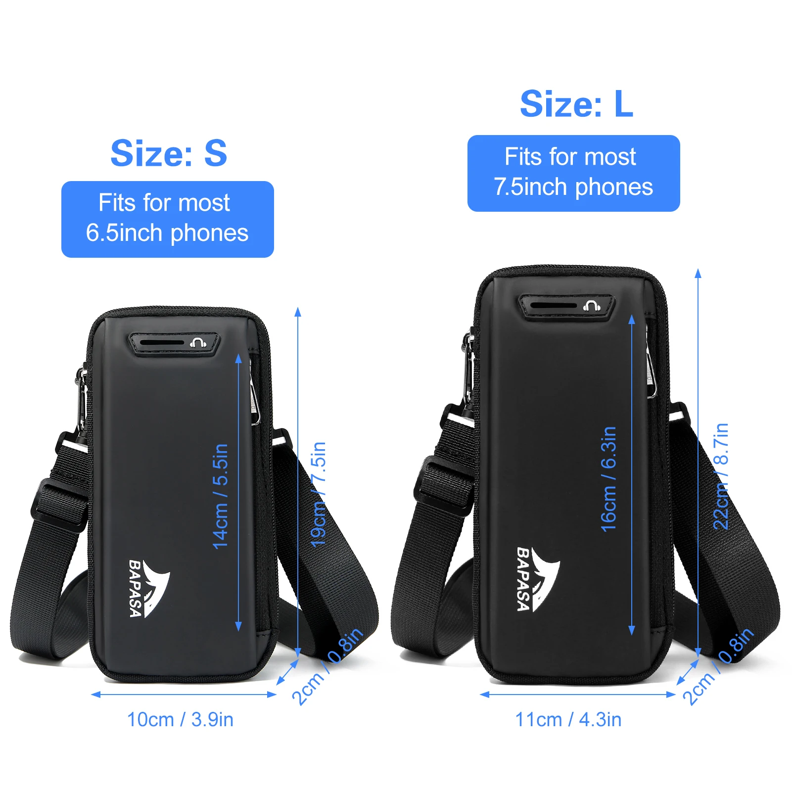 BAPASA Phone Bag Phone Purse Cross Body Bag Waist Phone Pouch Fit 6.5/7.5Inch Phones Mini Portable Waist Pouch for phone Xiaomi