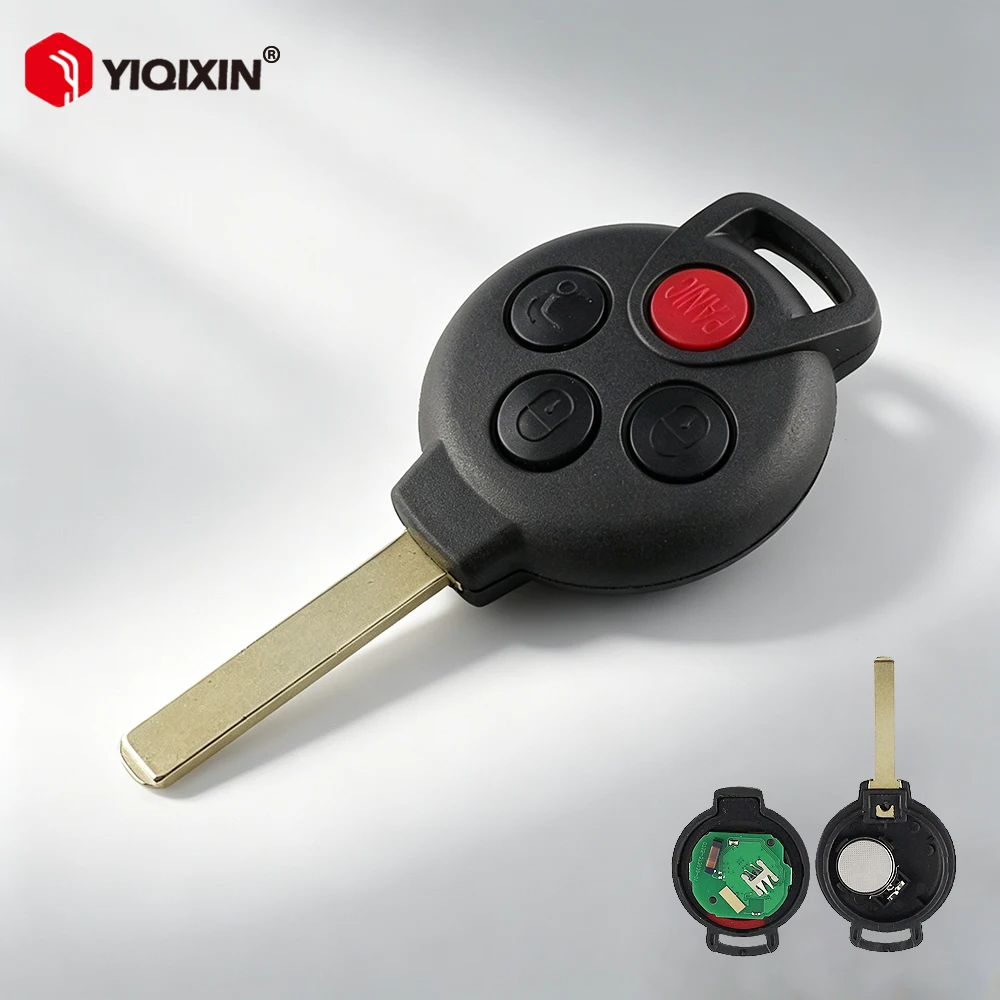 

YIQIXIN 315Mhz ID46 Remote Car Key For Mercedes Benz Smart Fortwo 451 2007-2013 FCC KR55WK45144 Uncut Blade No Logo Replacement