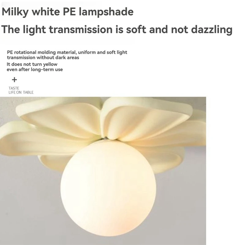 Cream Petals Ceiling Lamp Hallway AisleBalcony Porch Stair Ceiling Light Wall Sconce Resin Flower Wall Lmap Indoor Decor-A50M