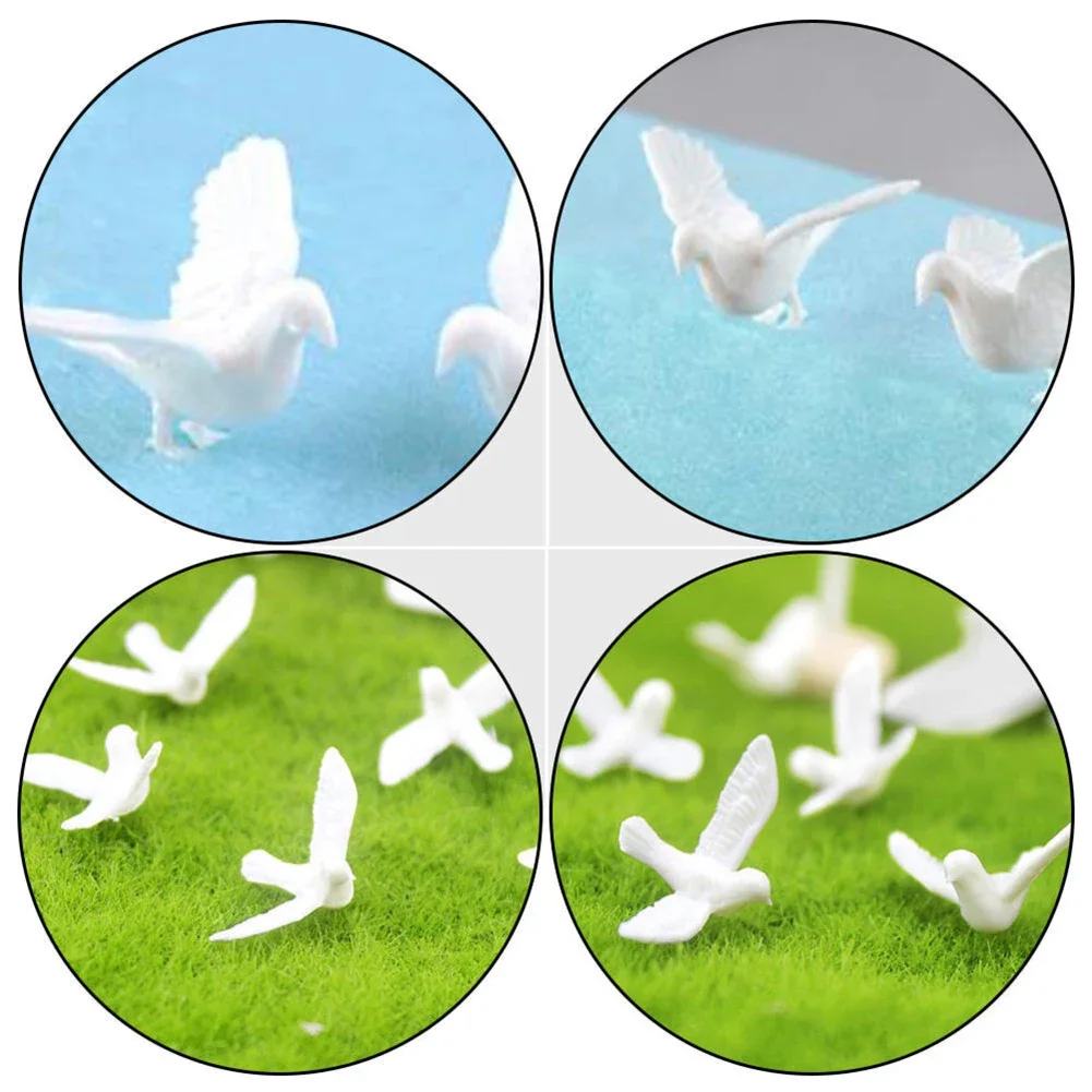 Resin Miniature Birds For Crafts Little White Pigeon Toys Models Cute Pigeons Peace Doves Bird Model Lawn Statues Ornaments