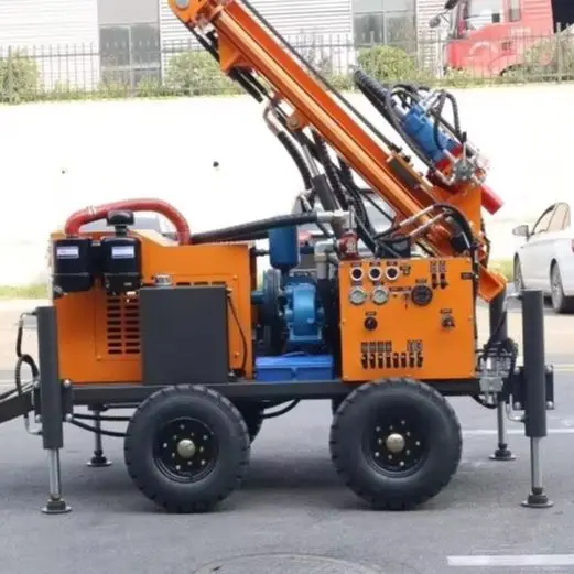 Customized 200M Borehole Drilling Wheel Crawler Diesel Hydraulic Portable Steady Power Water Well Drilling Rig