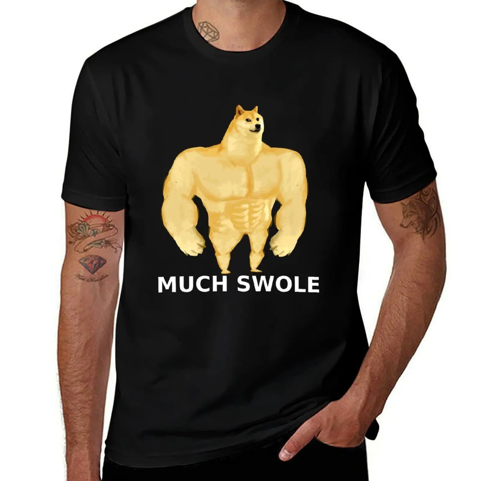 

t pack - T-Shirt Swole shirt MUCH SWOLE! Doge graphic man Doge Buff shirt t cotton