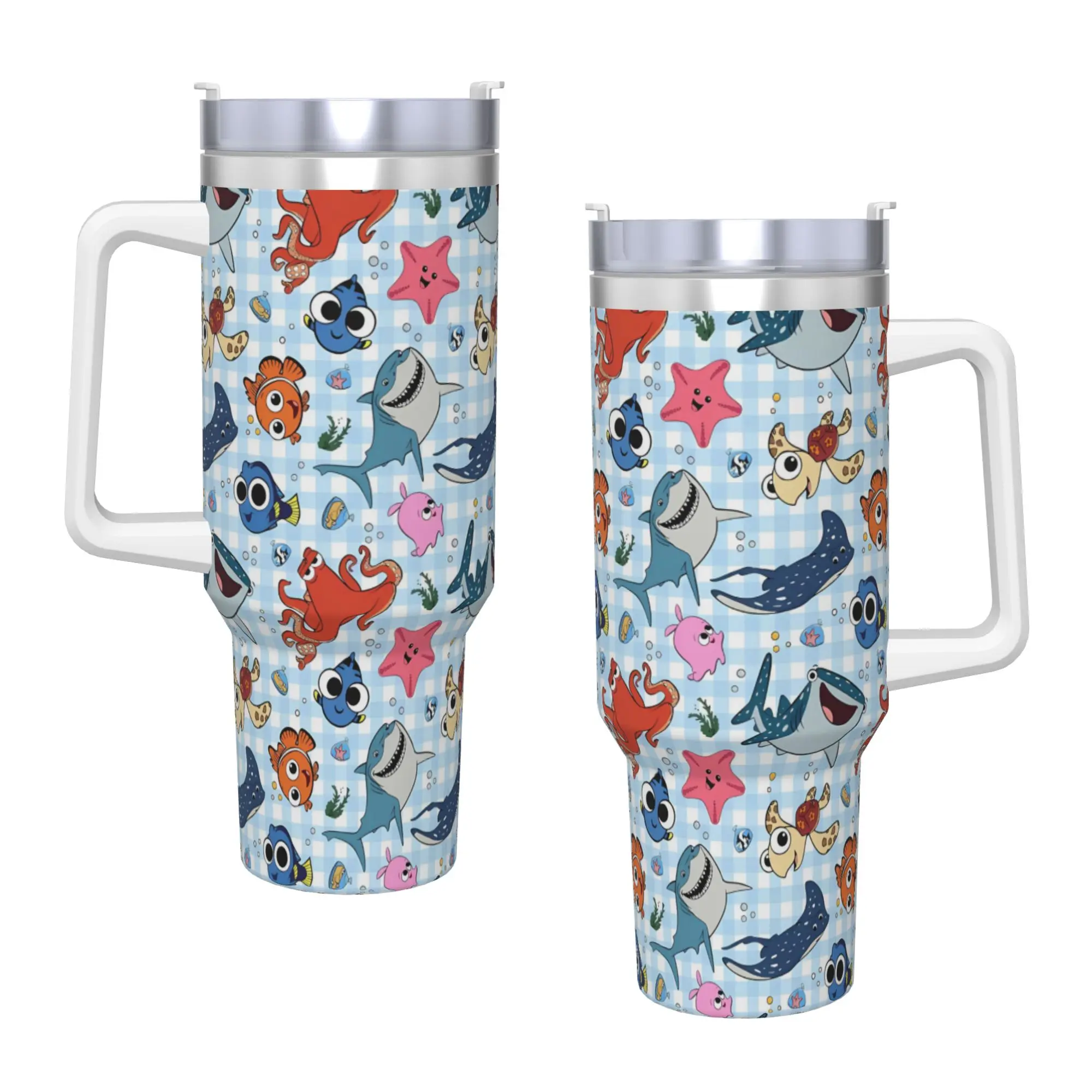 Custom Kawaii Finding Nemos Stainless Steel Tumbler  Travel Car Mugs Large Thermal Cups Keep Heat Cold Milk Tea Water Bottle