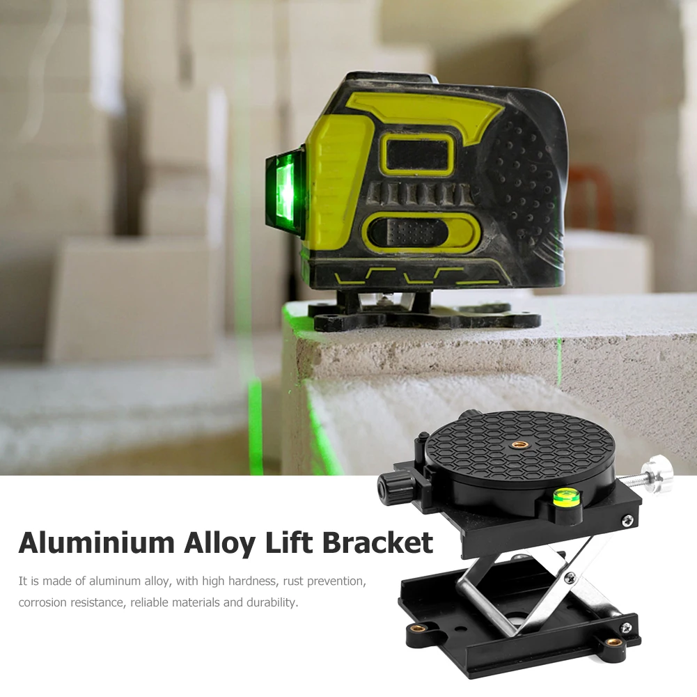 Aluminium Alloy Laser Level Tripod Bracket 360° Rotation Table Lifting Stand Anti-corrosion Rust-prevention Laser Level Holder