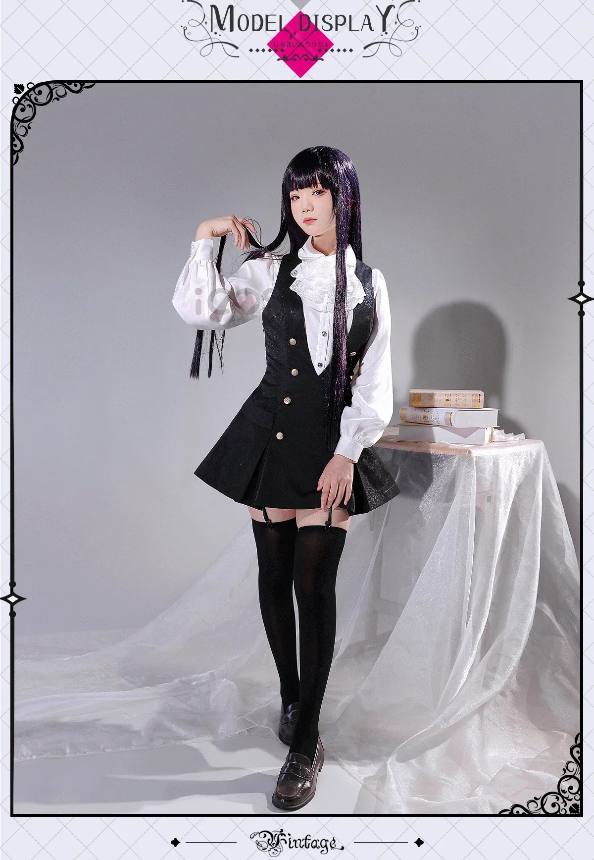 

Inu x Boku SS Shirakiin Ririchiyo Cosplay Costume | Full Set Uniform & Wig for Halloween Carnival Party