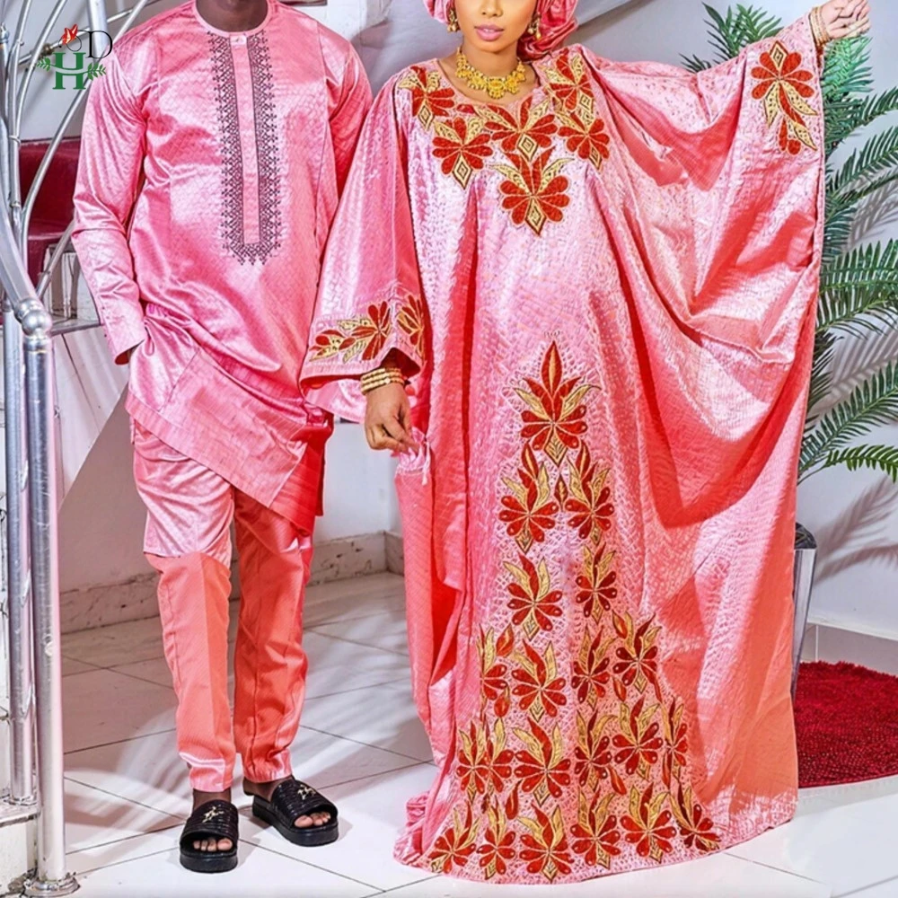 

H&D African Dresses For Woman Men African Clothing Traditional Turkey Woman Dresses Couple Matching Wedding Party Robe Africaine