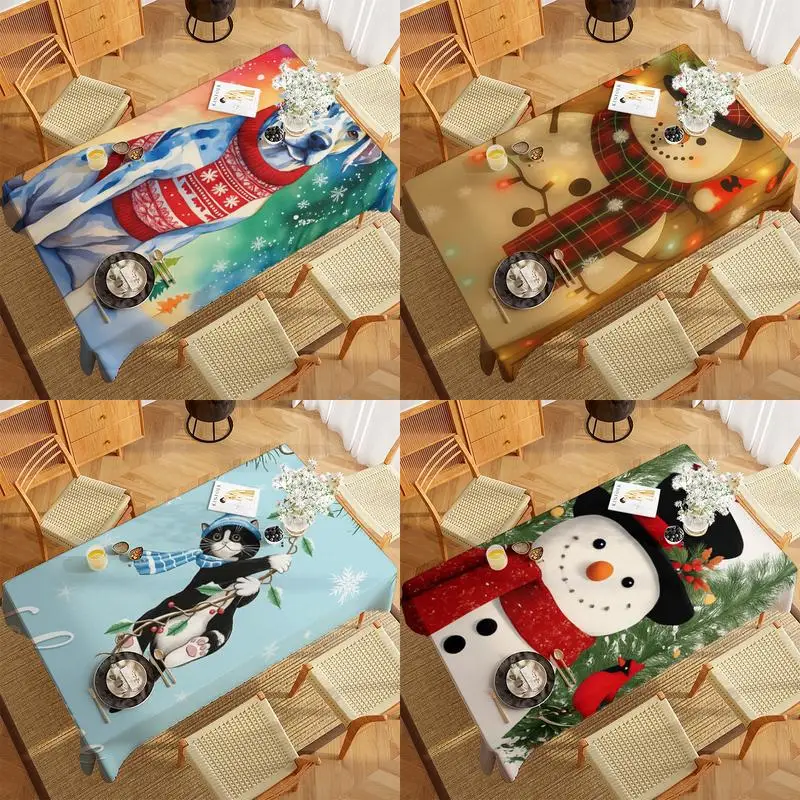 

Рождественская скатерть со слоном, ресторанная кухонная скатерть, украшение для гостиной, дома, прямоугольное украшение для вечеринки
