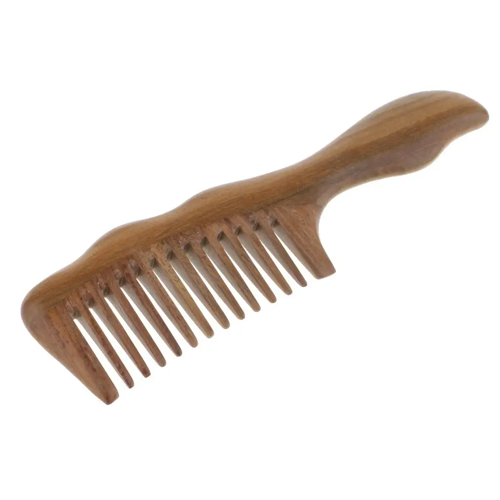 Wide Hair Comb Sandalwood Pocket Size Wood Comb Natural Grain Detangling Grooming Brush for Family or Travel