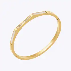 ENFASHION Pulseras Shell Cuff Bangle With Zircon For Women 18K Gold Color Plated Cuff Bracelet Elegant Jewelry Party B2412 B2413