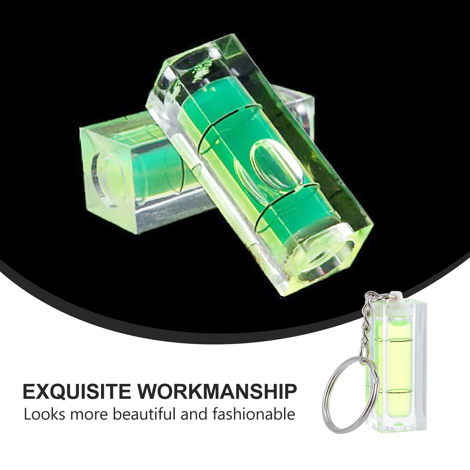 3 Pcs Keychain Horizontal Bubble Spirit Level Small Mini Levels Acrylic Ring Pocket