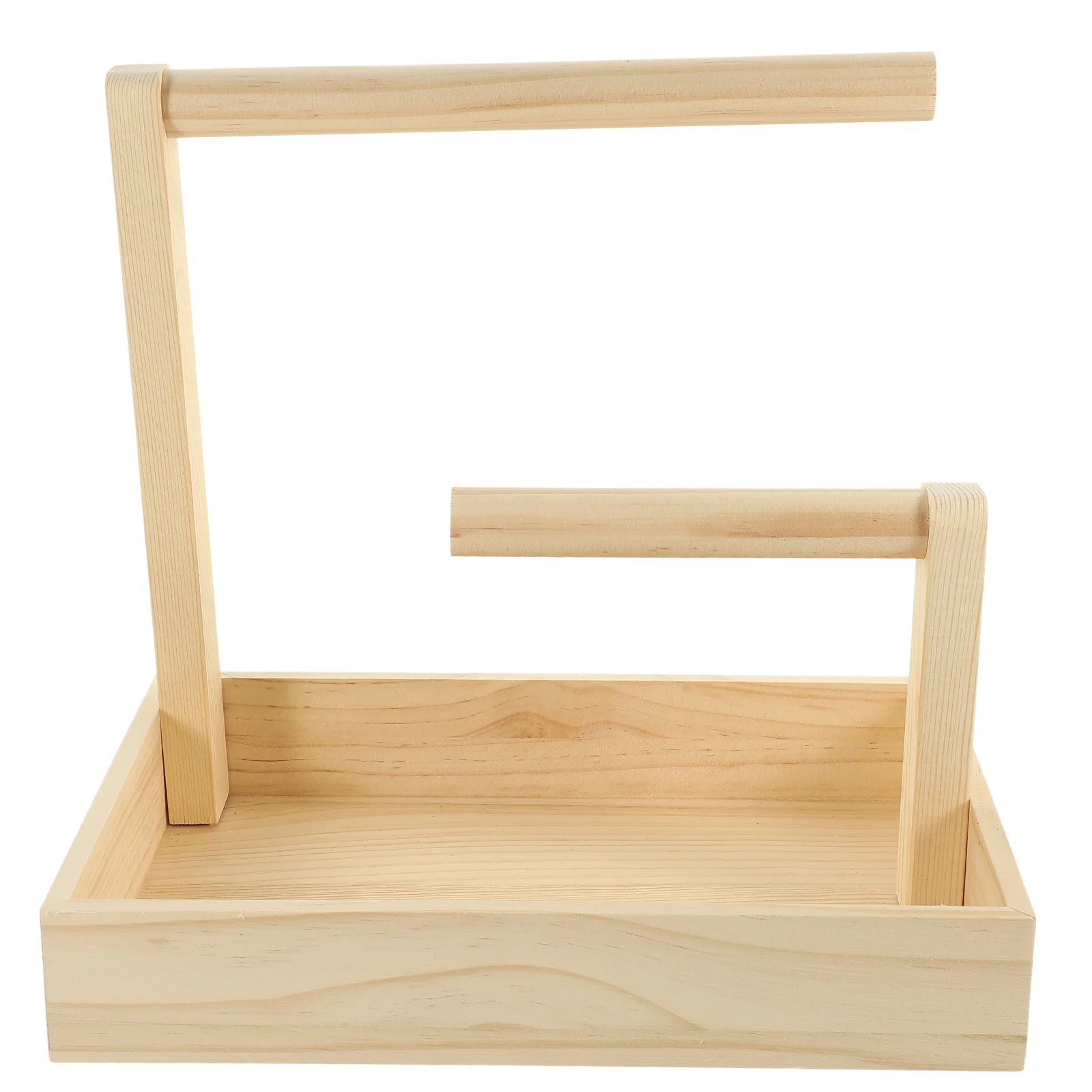 

1pc Jewelry Organizer Stand Solid Wood Minimalist Design Necklace Bracelet Key Storage Display Rack Wooden Tray Necklace