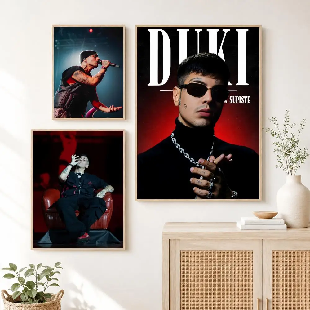 Vintage Classic Rapper D-Duki Poster Self Adhesive Wall Art Decor for Bedroom Living Room Office Home Decor Gift