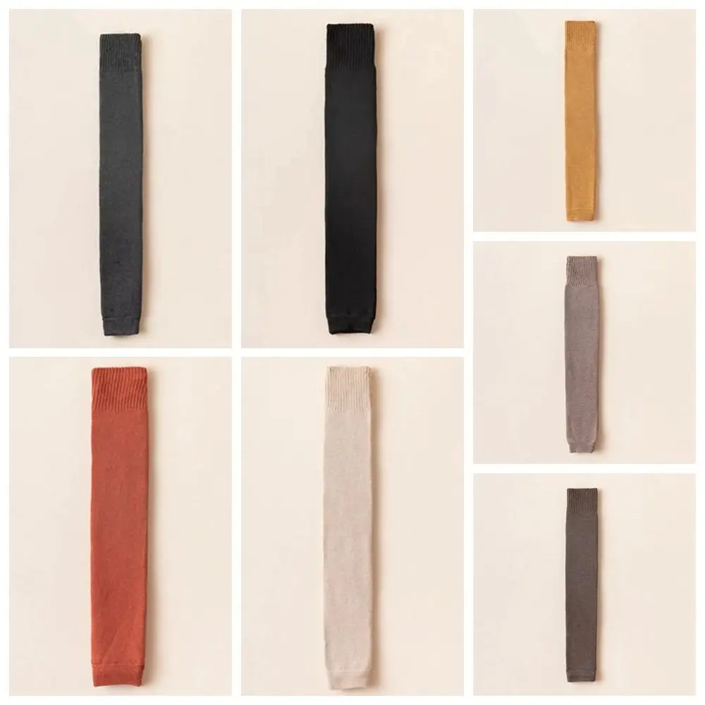 Elastic Keep Warm Plush Knee Protector Long Socks Thickened Knitted Foot Cover Solid Color Japanese Women Leg Warmers Winter