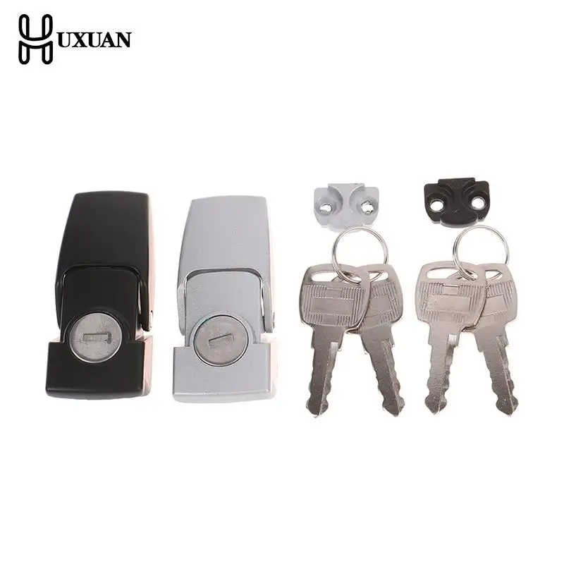 1set Cabinet Black Sliver Coated Metal Hasp Latch DK604 Security Toggle Lock With Two Keys