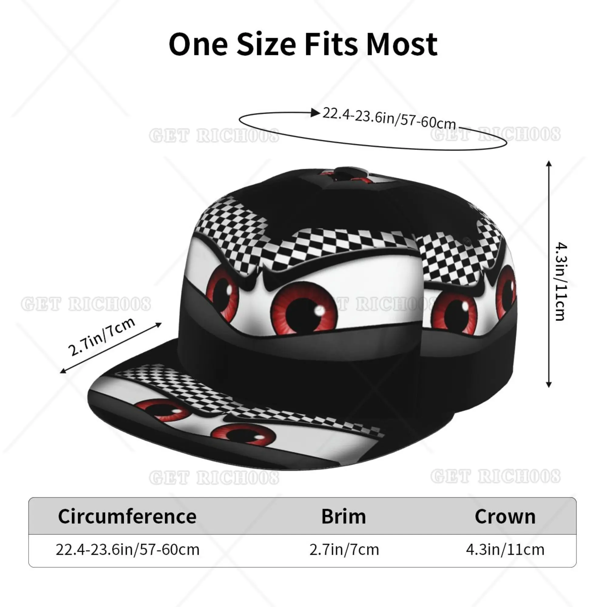 Gorra de béisbol plana con ojos de coche de carreras, sombrero Snapback de Hip Hop, cuatro estaciones, hombres, mujeres, adolescentes, deportes de senderismo ajustables, talla única