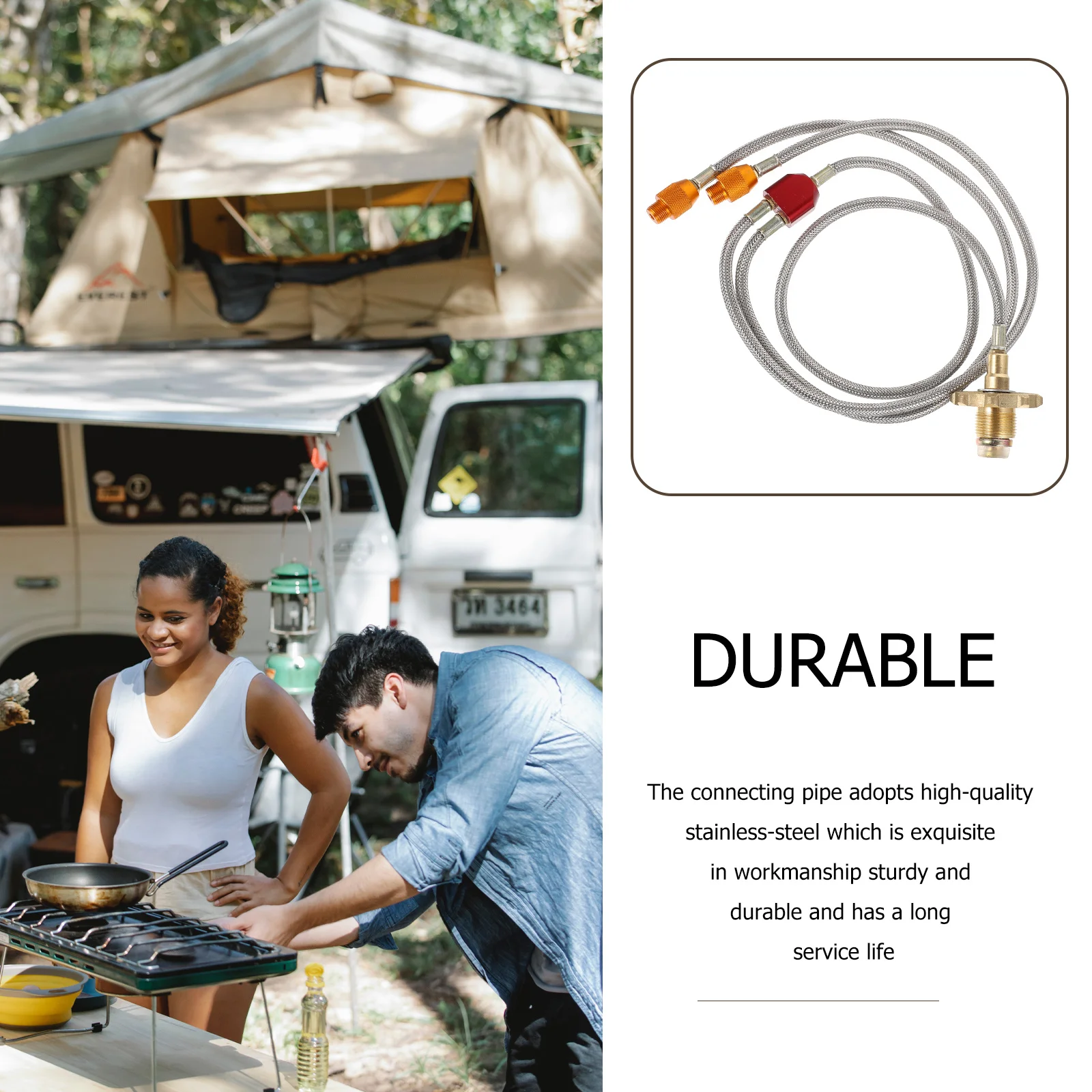 

1Pcs Liquefied Gas Connecting Hose Durable Gas Tank Adapter for Camping Barbecue Picnic Outdoor Propane Supplies