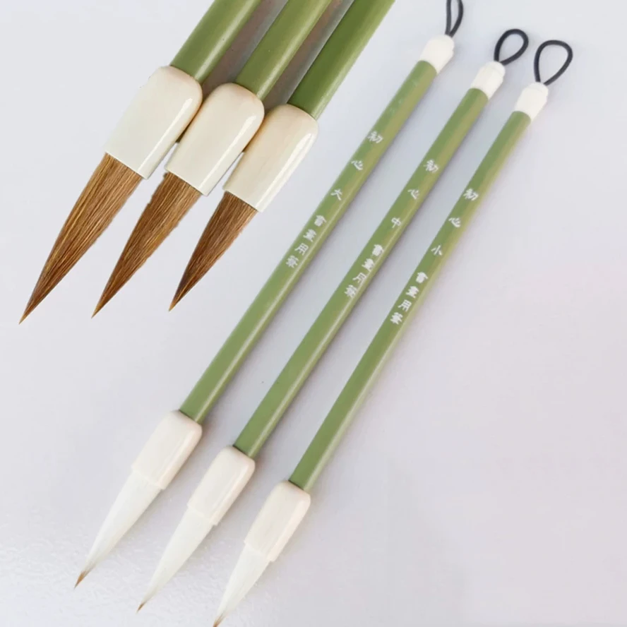 

Популярный набор смешанных щеток для волос | Кисти для каллиграфии с волчьей шерстью, большие/средние/маленькие | Набор учеников для письма и живописи среднего размера