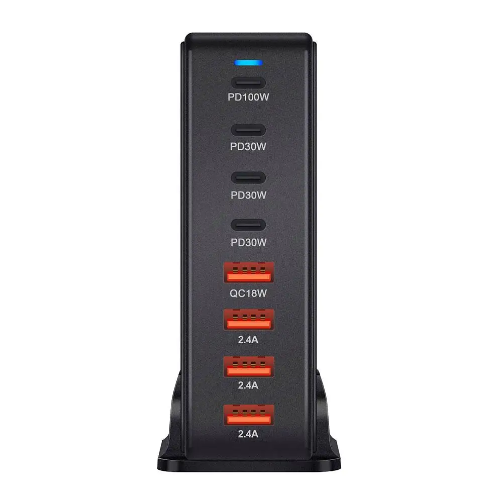 240W USBC GaN Charger 8-Port Charging Station For Multiple Devices PD 100w+4*PD 30W USBC Port Compatible With IPhone, IPad, Gal