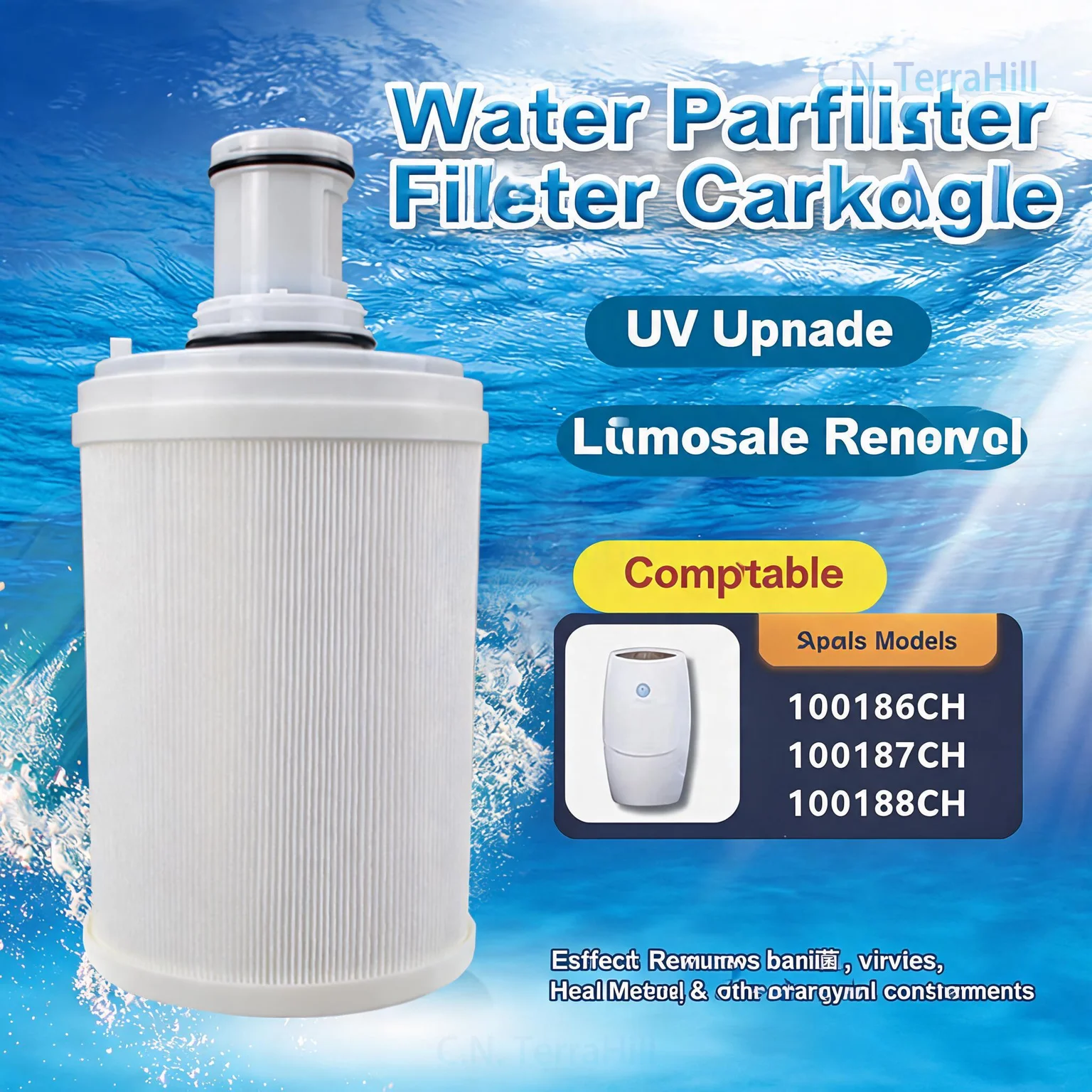 Water Filter Replacement for eSpring Purifier, 4x Efficient Pre-Filtration Layer, Adsorbs Harmful Elements