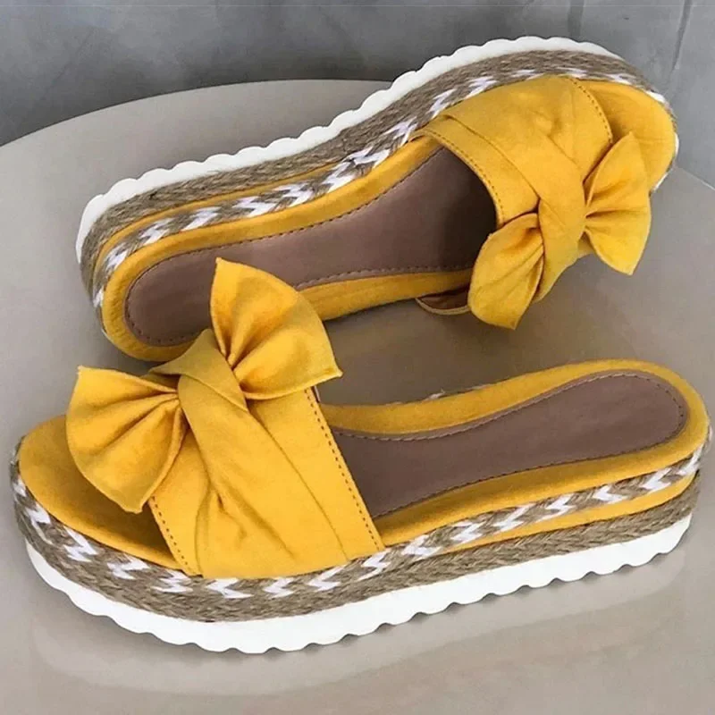 Women Heels Sandals with Wedges Shoes Woman Flower Platform Slippers Summer New Female Sandalias Mujer Elegant Summer Shoes