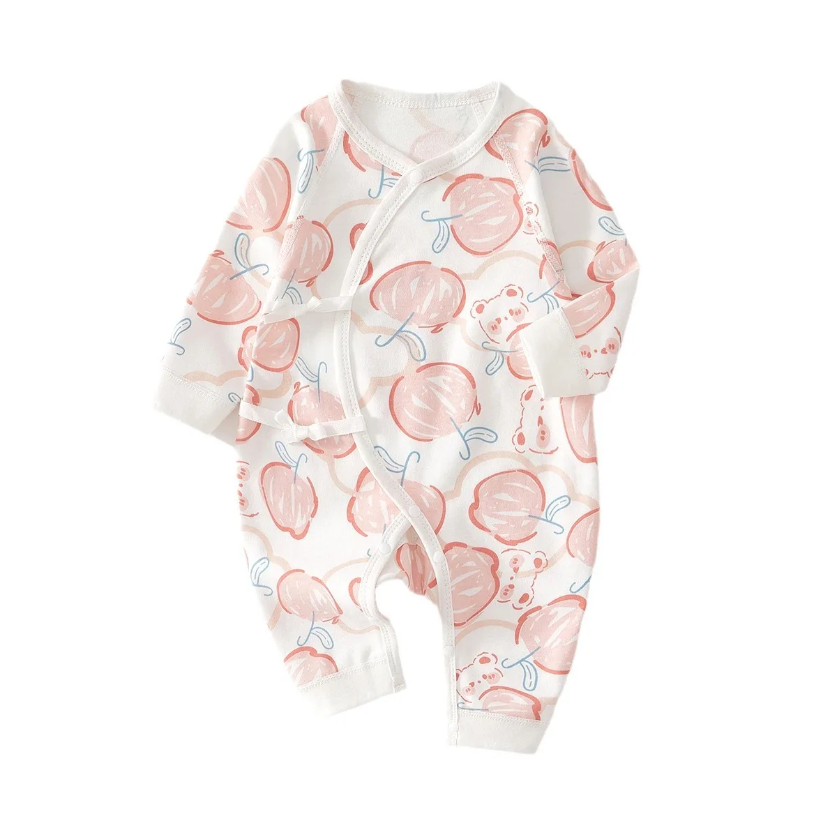 

Newborn baby butterfly clothes spring clothes four seasons 0-3 early baby belly protection clothes onesie pure cotton