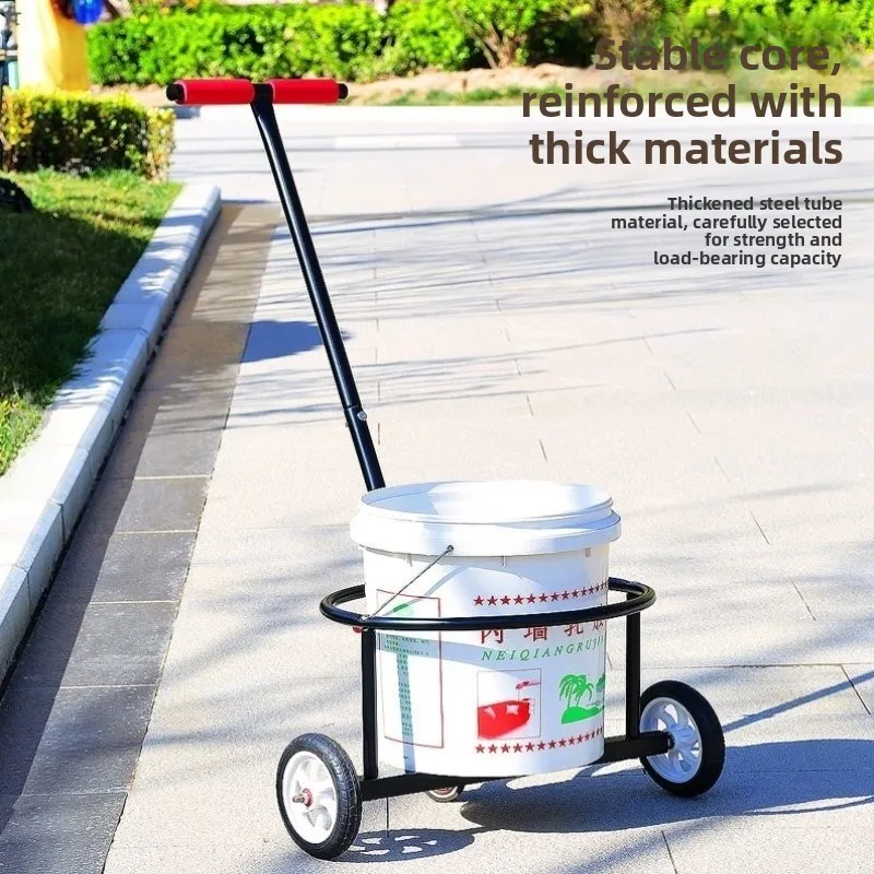 country-home-use-trash-wheelbarrow-hand-pull-dirt-water-removal-bucket-water-transport-multi-purpose-utility-cart-waste-disposal