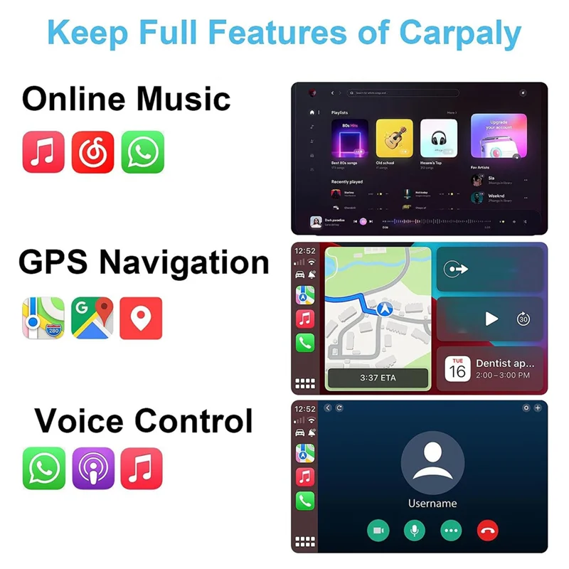 

-A20Z Wireless Carplay Adapter,Plug And Play Wireless Carplay Adapter With USB-A And USB-C Cable For Iphone IOS 10+Cars