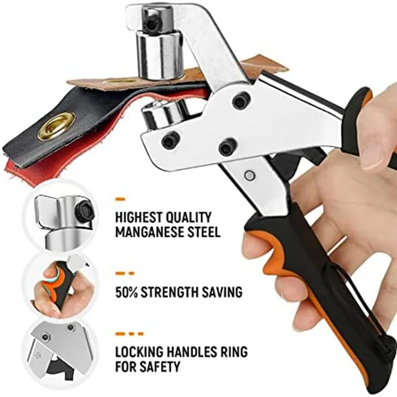 A98U EyeletPliers for Tarpaulins,EyeletPliers Set with 300Eyelets (Diameter 10 Mm),EyeletPliers 10 Mm for Leather,Fabrics