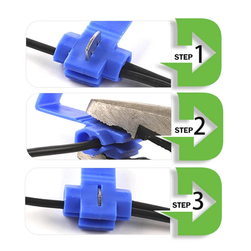 25PCS Wire Cable Connectors Scotch Lock Electric Quick Splice Break-Free Non Destructive Crimp Terminals AWG 22-10