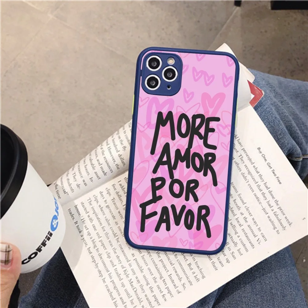 Maximalist More Amor Por Favor Phone Case For IPhone 14 11 12 13 Mini Pro Max 8 7 Plus X XR XS MAX Translucent Matte Cover