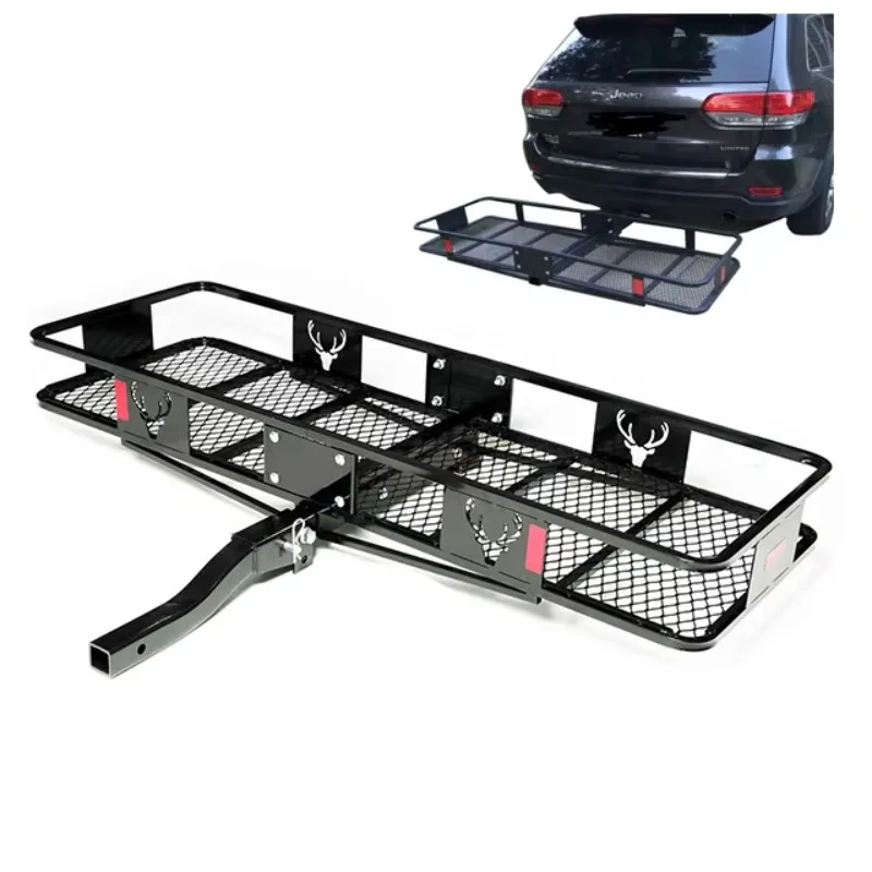 New Heavy Duty 500 Lb Hook Cargo Rack 60 x 20 x 6 Carbon Steel Chrome Folding Rack Rear Luggage Basket