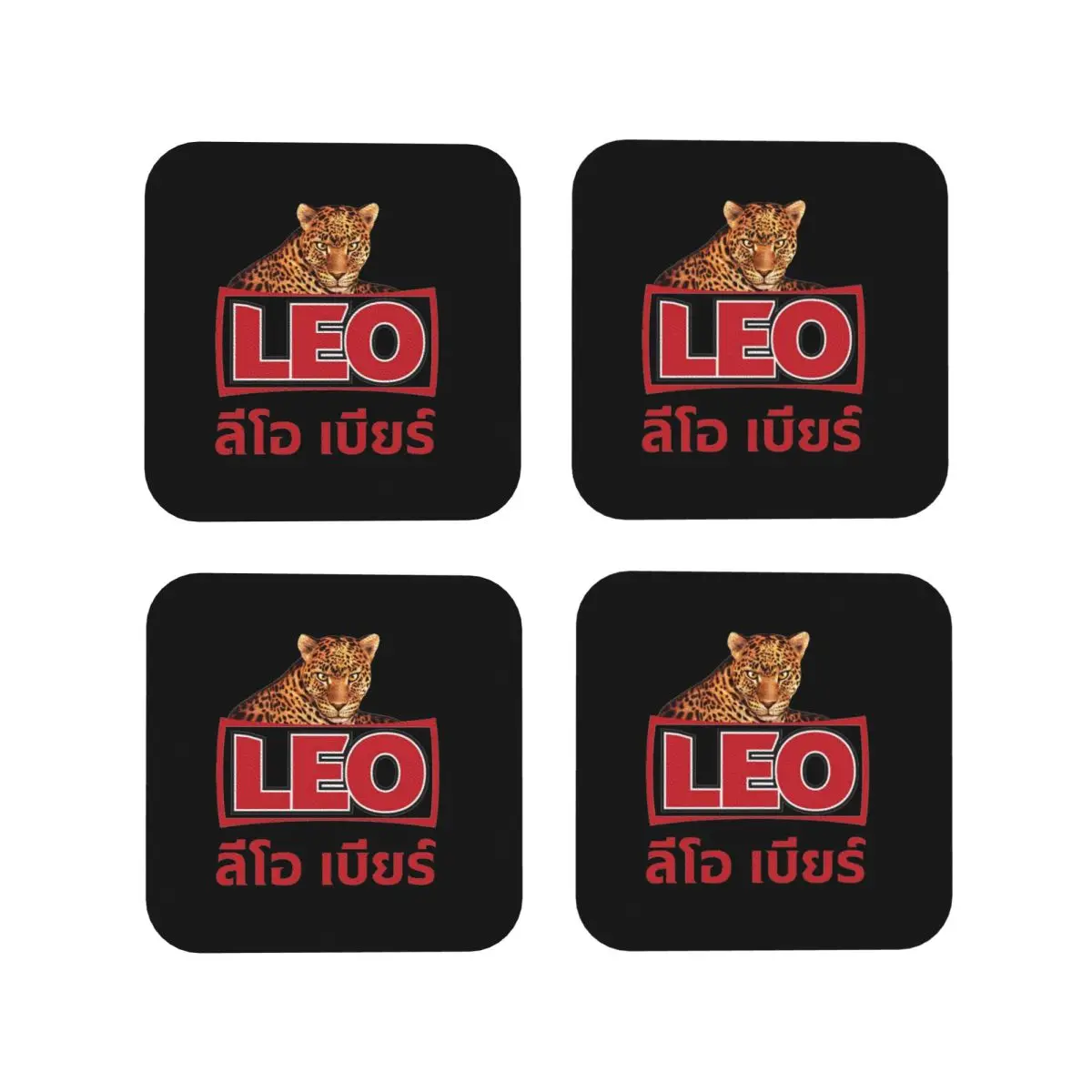 Leo Beer Bangkok Untersetzer, Kaffeematten, Tassen- und Becheruntersetzer, Tischsets, Geschirruntersetzer für Zuhause, Küche, Esszimmer, Bar