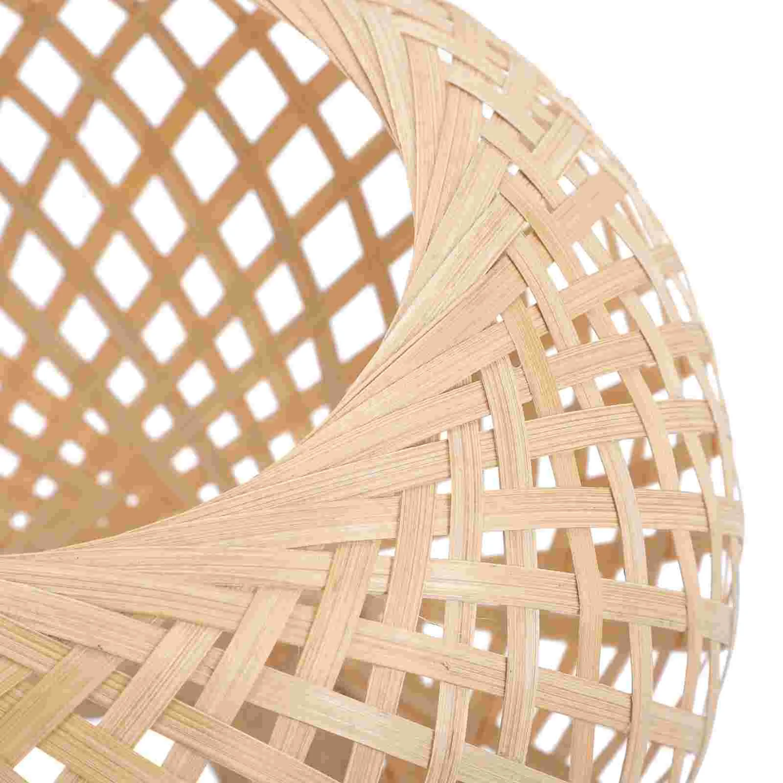 Woven Bamboo Lampshade Light Bulb Cage Guard Rattan Basket Chandelier Lamp Shade Light Cover