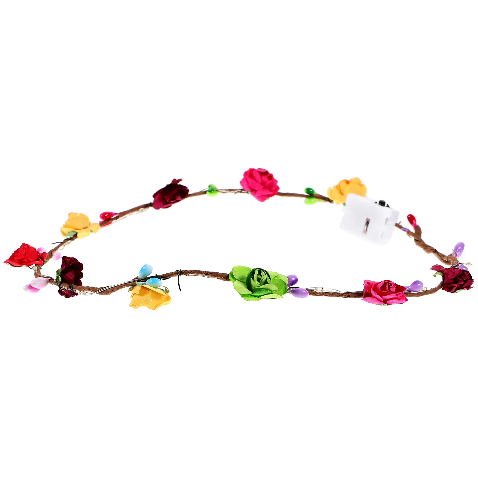 

Glowing Flower Crown Headband LED Light Up Hair Accessories for Women Colorful Birthday Headpiece Band Floral Garland