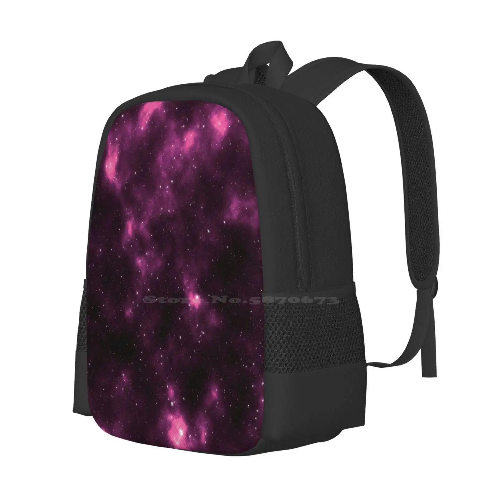 Pink Sky New Arrivals Unisex Bags Student Bag Backpack Beautiful Sky Pink Sky Space Night Moon Stars