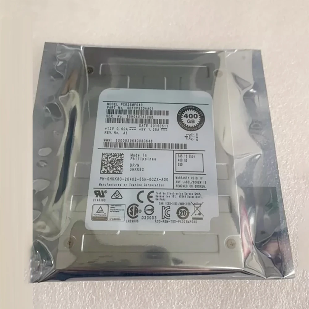 For Dell 400G SAS SSD 12G 2.5'' HKK8C PX02SMF040 Storage Hard Disk