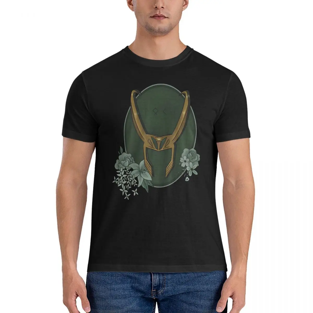 

Золотая футболка для мужчин Marvel Loki, новинка, футболки из 100% хлопка с круглым вырезом и короткими рукавами, Новое поступление, одежда