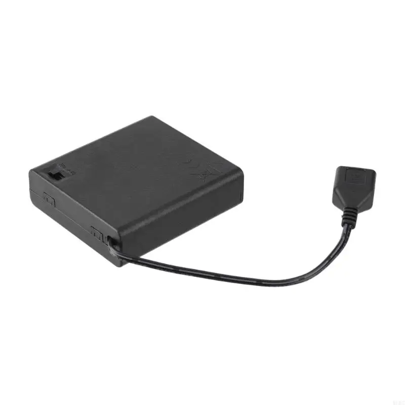 3/3/4/6/8 Ranura AA Batería Caja estuche almacenamiento con USB para LED edificio W8EC
