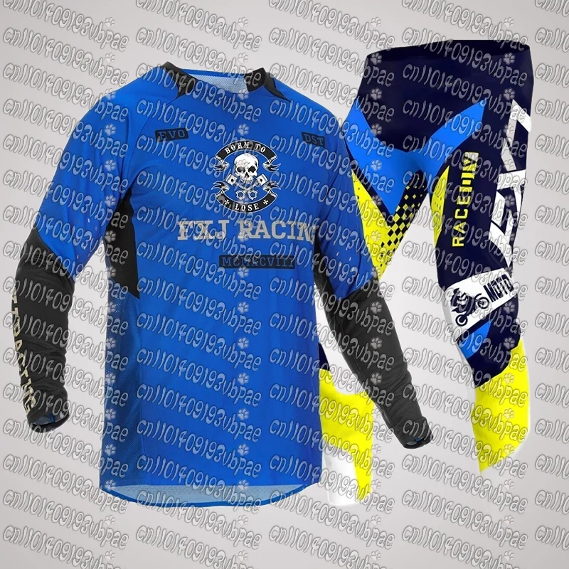 

НОВЫЙ популярный мотоциклетный внедорожный комплект, гоночный комплект, дышащая футболка с длинными рукавами, комплект с длинными брюками для взрослых, мужской и женский гоночный комплект