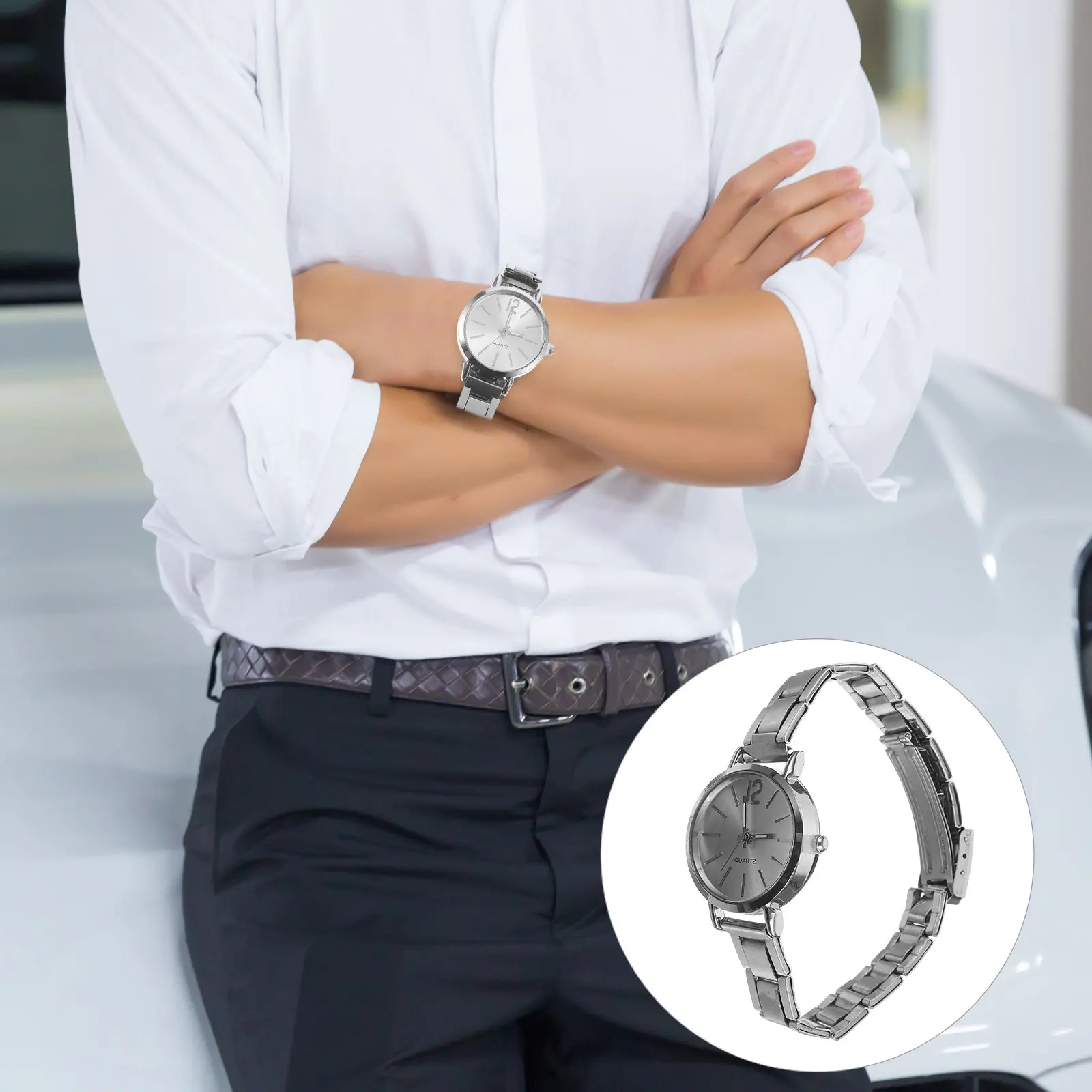 Golden Alloy Case Women Quartz Watch Fashion Mesh Belt Bracelet Elegant Classic Wristwatch Quartz Watch with Mesh Belt