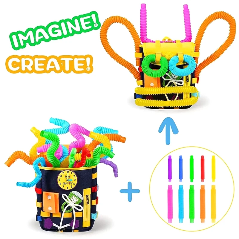 حقيبة شعر ذاتية الصنع للأطفال ، هدية عيد الميلاد ، حقيبة ظهر ، مقاس 11 بوصة H X 9 بوصة L X 49 بوصة ، W