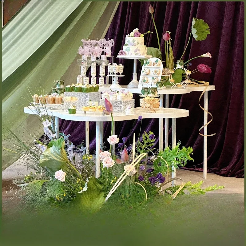 

Wedding wrought iron cloud dessert table engagement ceremony decoration