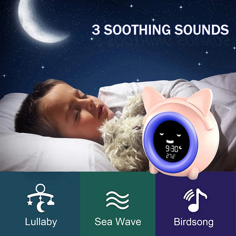 Alarm Clock For Kids Bedroom Children Sleep Training Clock For Toddlers Wake Up Clock Night Lights For Gifts