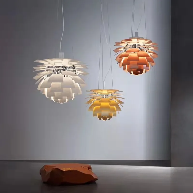 nordic led pinecone pendant lights design lustres decoracao da sala de estar e jantar aluminio suspensao lampadas casa 01